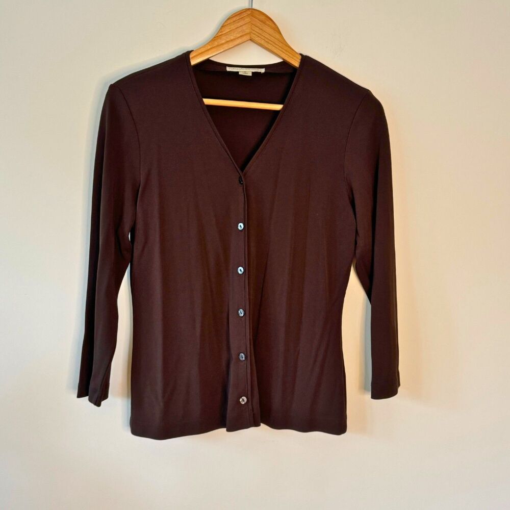Casual Corner Women's Brown Buttoned Cardigan Size Medium